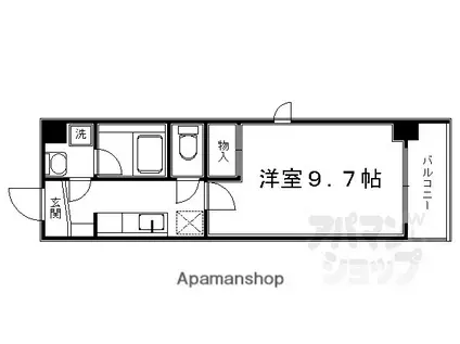 ヴァンイースト/ウエスト(1K/3階)の間取り写真