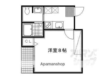 アークリード下天神(1K/3階)の間取り写真