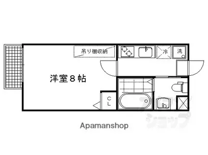 フラッティ上七軒(1K/1階)の間取り写真