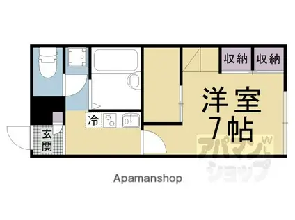 レオパレスフォーティウィンクス(1K/1階)の間取り写真