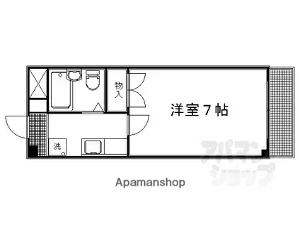 カーサブリーゼ(1K/2階)の間取り写真