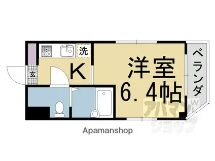 ブリエ御所西(1K/3階)の間取り写真