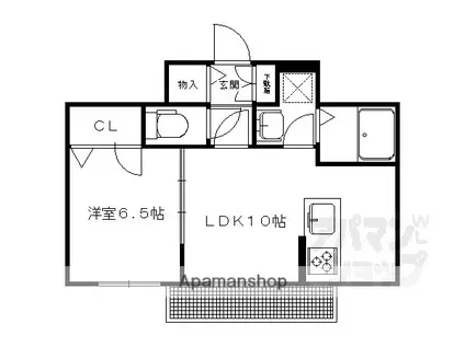 グリナージュ一乗寺(1LDK/1階)の間取り写真