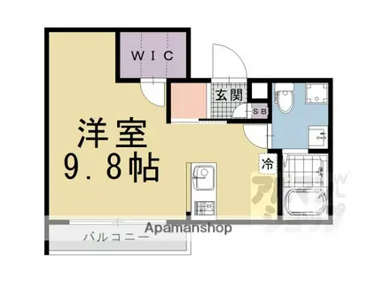 THE GARNET SUITE RESIDENCE 京大前(ワンルーム/2階)の間取り写真