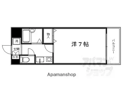 グランピア西陣(1K/3階)の間取り写真