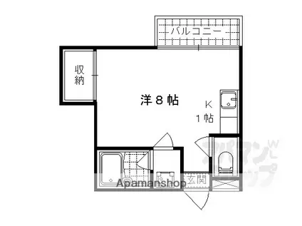 パルミササギ(ワンルーム/1階)の間取り写真