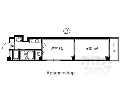 ギャラリーカトビル(2K/5階)の間取り写真