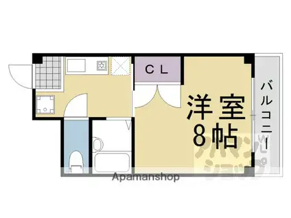 PEACE WELL祇園(1K/4階)の間取り写真