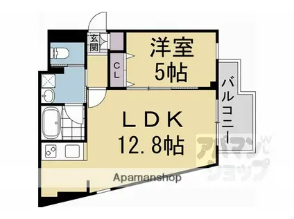 LEBENS BAUM III(1LDK/3階)の間取り写真