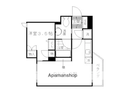 PARK SIDE MIBU ANNEX(1LDK/2階)の間取り写真