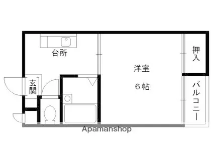 チェリーアート東山(1K/2階)の間取り写真