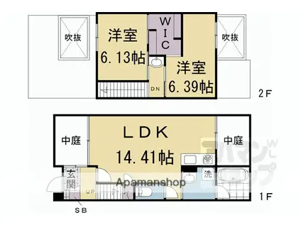 今出川コートハウス(2LDK)の間取り写真