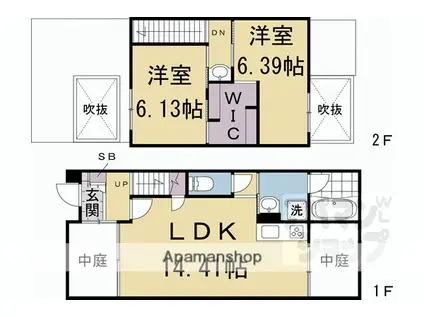今出川コートハウス(2LDK)の間取り写真