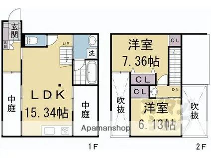 今出川コートハウス(2LDK)の間取り写真