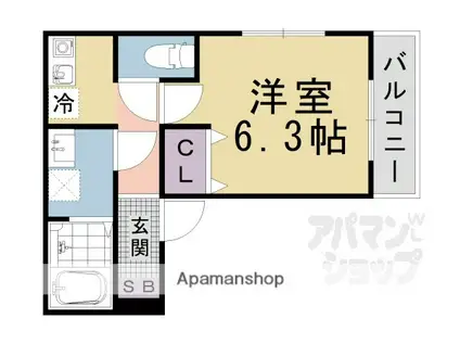 ルミエール梛(1K/1階)の間取り写真