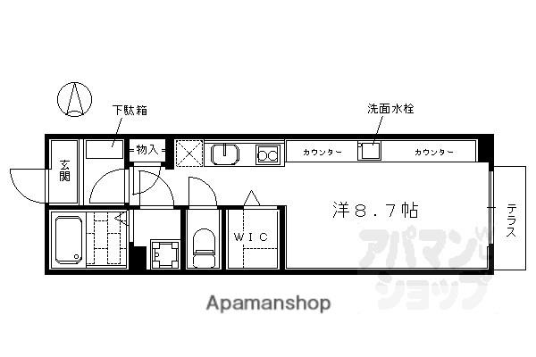 アルテランサ大宮(1K/1階)の間取り写真