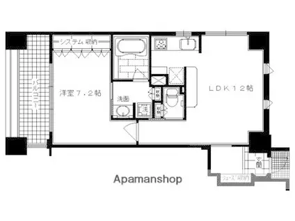 リーガル京都四条河原町通II(1LDK/2階)の間取り写真