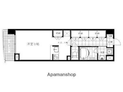 ベラジオ五条堀川(1K/8階)の間取り写真