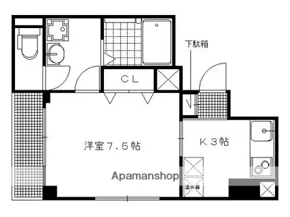 下鴨葵館(1K/3階)の間取り写真