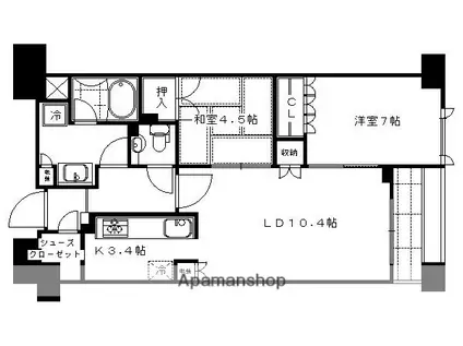 ローレルコート御所南(2LDK/2階)の間取り写真