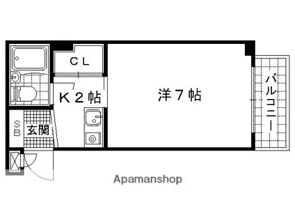 OTOWAマンション(1K/4階)の間取り写真