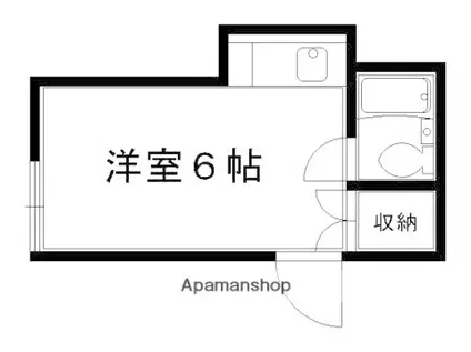 ハイツ紫峯(ワンルーム/2階)の間取り写真