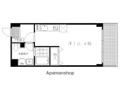 ランブラス御所西(ワンルーム/3階)の間取り写真