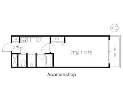 プラザ五条鴨川(1K/4階)の間取り写真