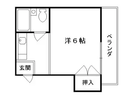 ピエール山科(1K/3階)の間取り写真