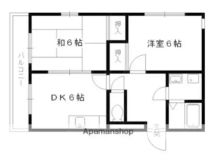 SGLANZ(2DK/1階)の間取り写真