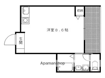 サントビル(ワンルーム/3階)の間取り写真