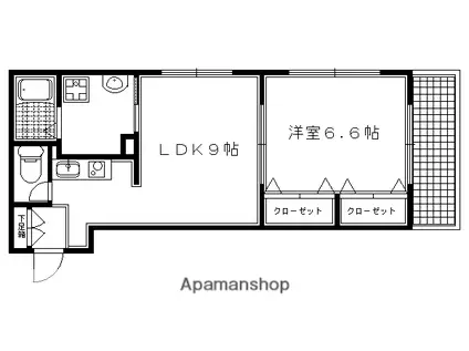 ウィステリア弐番館(1LDK/4階)の間取り写真