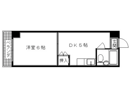ラ・ファルド嵯峨(1DK/3階)の間取り写真