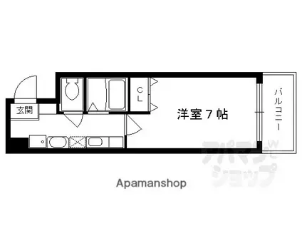 サンロイヤル五条(1K/3階)の間取り写真
