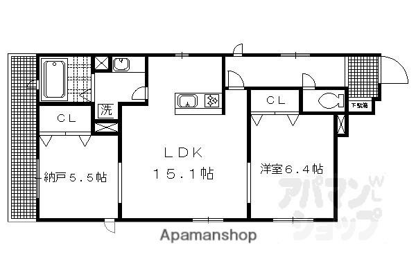 シャーメゾン舞鶴(1SLDK/2階)の間取り写真