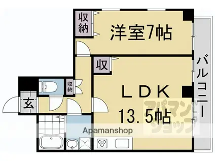 シャンパーニュ四条(1LDK/2階)の間取り写真