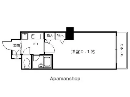 デリード&サンヴェール桂川東(1K/2階)の間取り写真