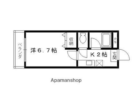 カームハウス(1K/4階)の間取り写真