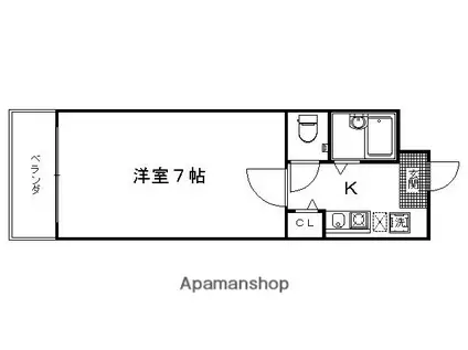 パラドール西院 PARTIII(1K/3階)の間取り写真