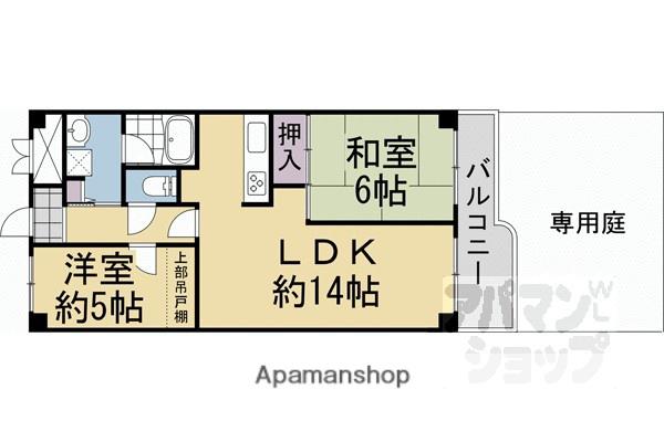 ネオコーポ太秦(2LDK/1階)の間取り写真