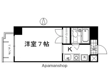 リバティハウス京都(1K/9階)の間取り写真