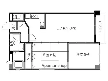 カーサグラン御池(2LDK/7階)の間取り写真