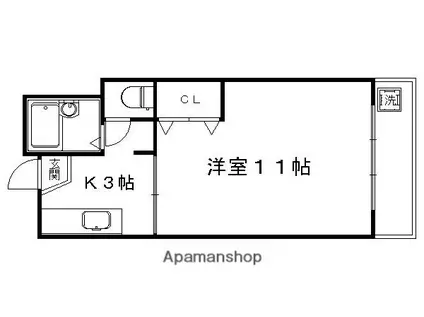 シュール西院(1K/7階)の間取り写真