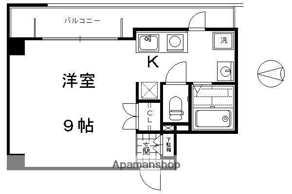 KIND3 南館(1K/4階)の間取り写真