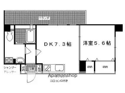 アテナリー右京(1DK/2階)の間取り写真