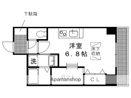 ART DE VIVRE四条(ワンルーム/7階)の間取り写真