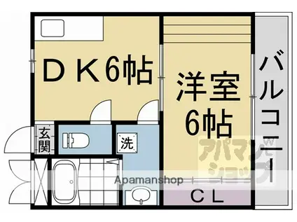 第2グレース安田(1DK/3階)の間取り写真