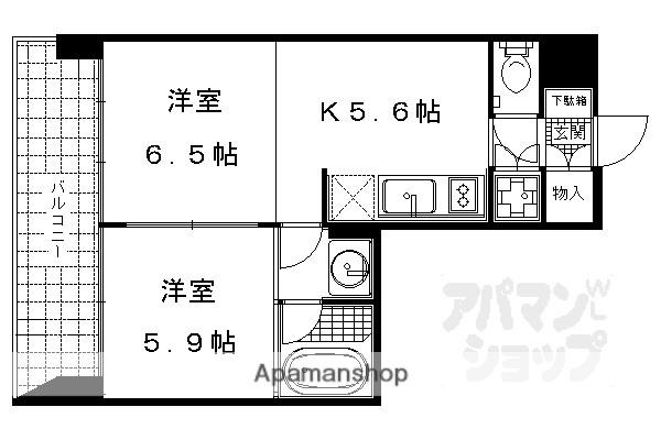 STYLE1(2DK/7階)の間取り写真