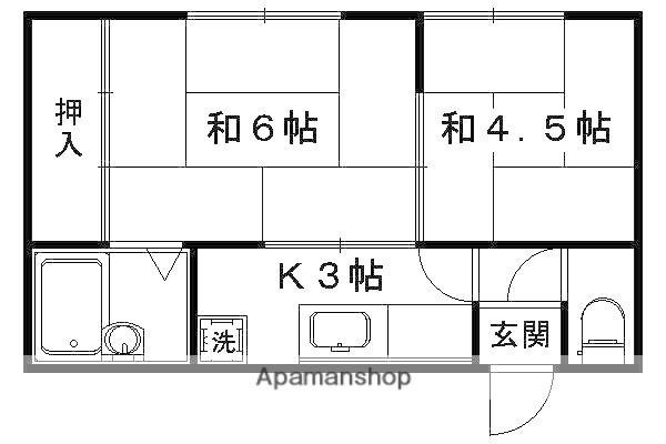 岡部マンション(2K/2階)の間取り写真