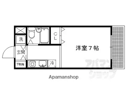 北園1200(1K/3階)の間取り写真